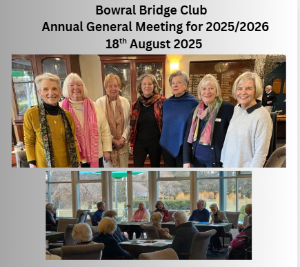Bowral Bridge Club Annual General Meeting 2025
