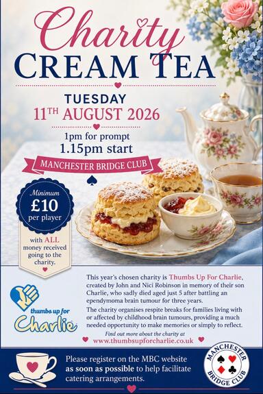 Charity Cream Tea Tuesday 11th August