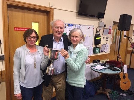 Joe Moran with the overall winners Barbara McNamara and Mary Tynan pictured with Joe Moran