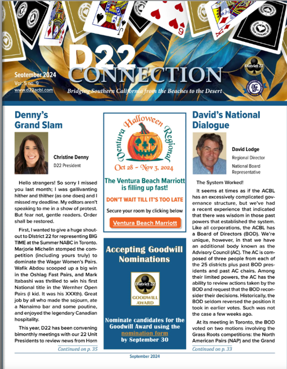 Click here to view the October D22 Connection