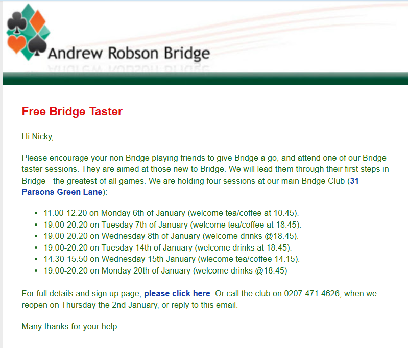 Andrew Robson - Learn Bridge F2F in West London