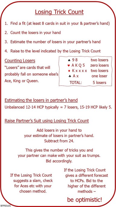 Bridge 3 Lesson 1 Losing Trick Count