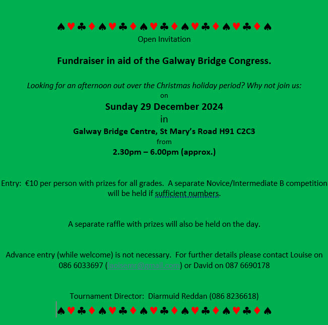 Bridge event over the Xmas