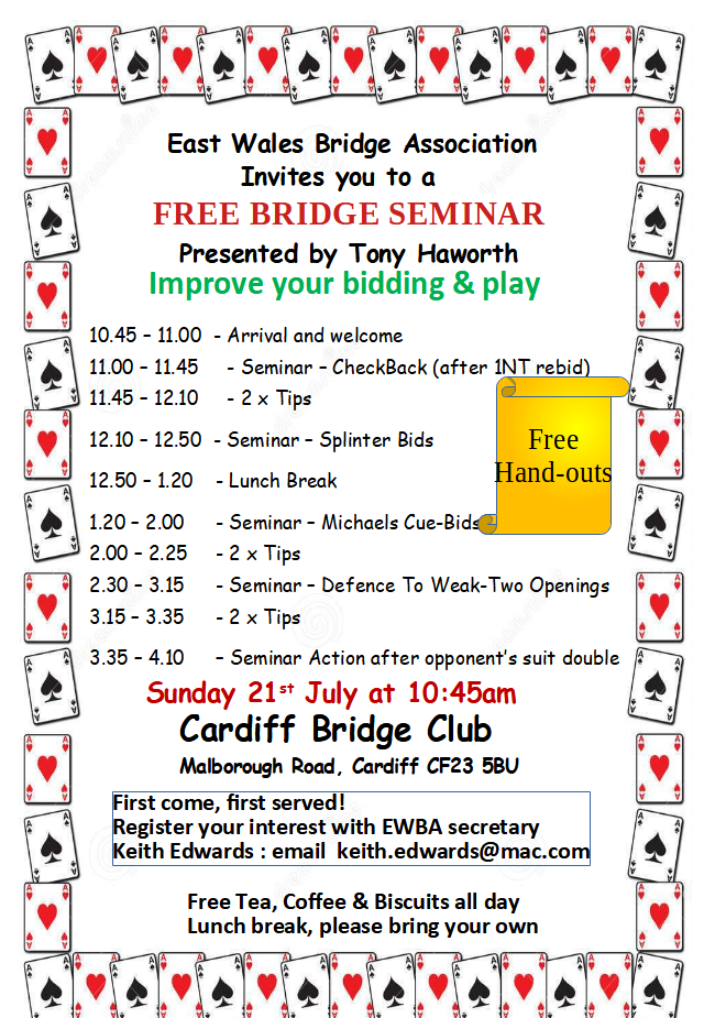 Free Bridge Seminars to help improve your game