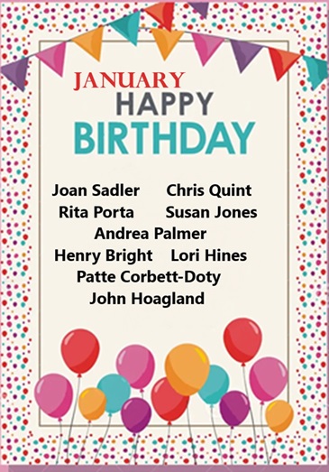 JANUARY  BIRTHDAYS