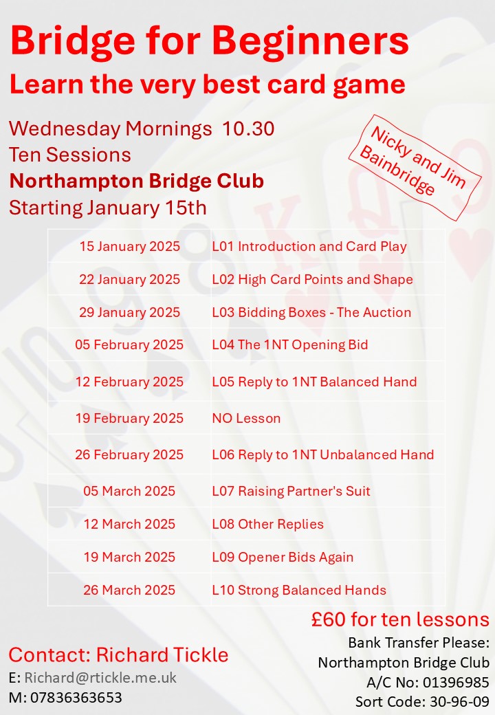 Beginners Course at Northampton Bridge Club