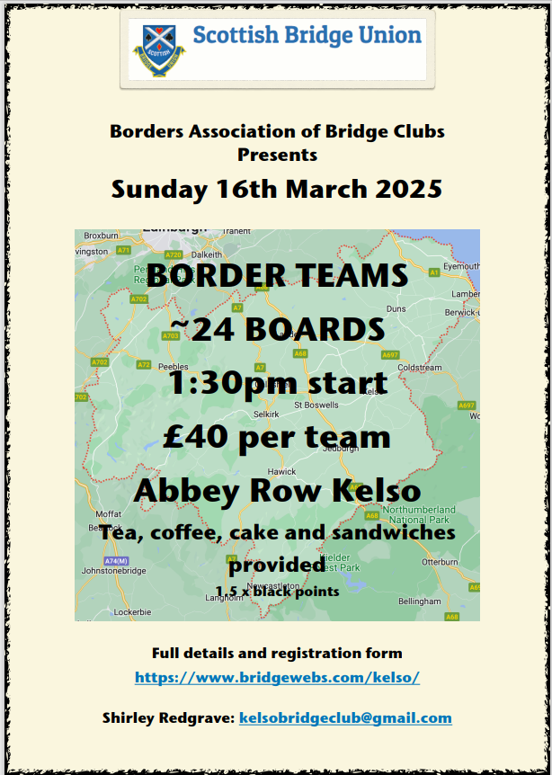 BABC Teams Event 2025 at Kelso Bridge Club