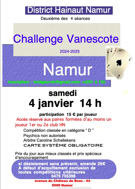 Vanescote Namur 2025