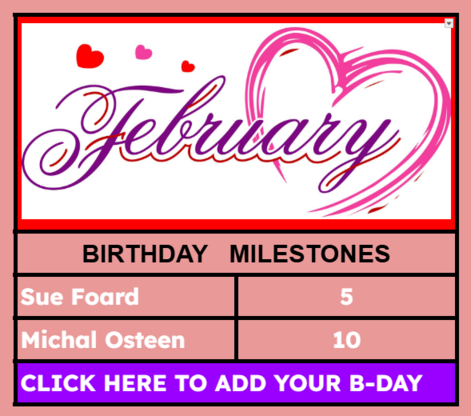 FEBRUARY  BIRTHDAYS