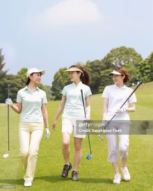 Three Woman Golfers
