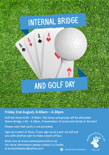 Golf and Bridge Day - 2nd August 2024