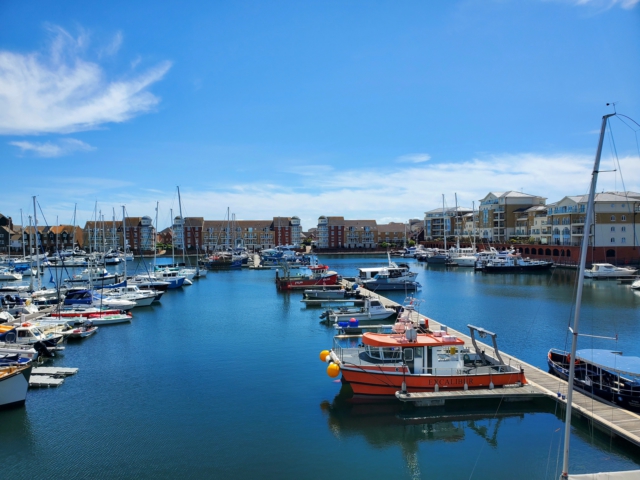 The view from our venue: Sovereign Harbour Yacht Club