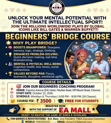 BEGINNERS' BRIDGE COURSE
